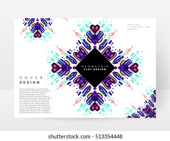 Annual report brochure template, Leaflet cover presentation, Flyer abstract flat background design, A4 layout vector.