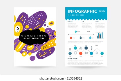 Annual report brochure template, Leaflet cover presentation, Flyer abstract flat background design, A4 layout vector.