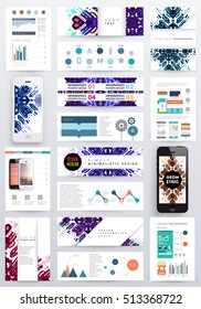 Annual report brochure template, Leaflet cover presentation, Flyer abstract flat background design, A4 layout vector.