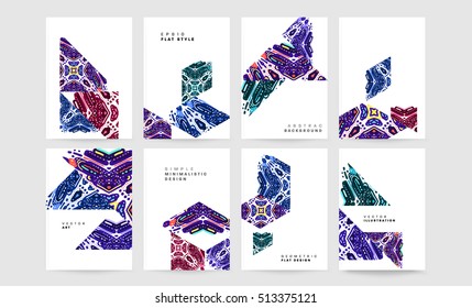 Annual report brochure template, Leaflet cover presentation, Flyer abstract flat background design, A4 layout vector.