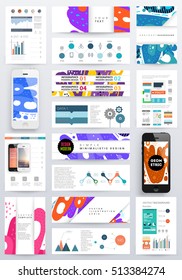 Annual report brochure template, Leaflet cover presentation, Flyer abstract flat background design, A4 layout vector.