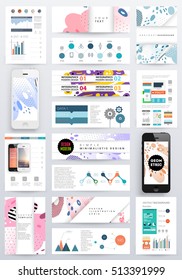 Annual report brochure template, Leaflet cover presentation, Flyer abstract flat background design, A4 layout vector.