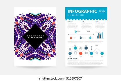 Annual report brochure template, Leaflet cover presentation, Flyer abstract flat background design, A4 layout vector.