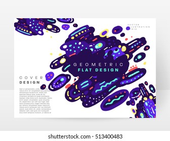 Plantilla de folleto del informe anual, Presentación de la portada del prospecto, Diseño de fondo plano abstracto del volante, vector de diseño A4.