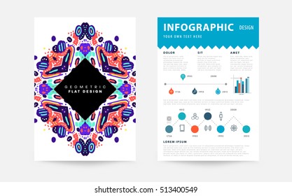 Plantilla de folleto del informe anual, Presentación de la portada del prospecto, Diseño de fondo plano abstracto del volante, vector de diseño A4.