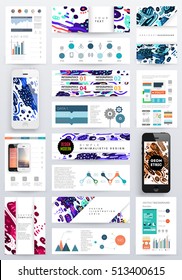 Plantilla de folleto del informe anual, Presentación de la portada del prospecto, Diseño de fondo plano abstracto del volante, vector de diseño A4.