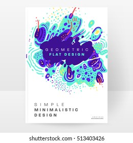 Annual report brochure template, Leaflet cover presentation, Flyer abstract flat background design, A4 layout vector.
