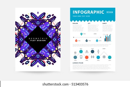 Annual report brochure template, Leaflet cover presentation, Flyer abstract flat background design, A4 layout vector.