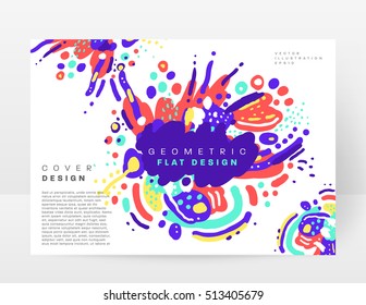 Annual report brochure template, Leaflet cover presentation, Flyer abstract flat background design, A4 layout vector.