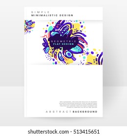 Annual report brochure template, Leaflet cover presentation, Flyer abstract flat background design, A4 layout vector.