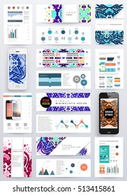 Plantilla de folleto del informe anual, Presentación de la portada del prospecto, Diseño de fondo plano abstracto del volante, vector de diseño A4.