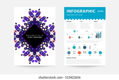 Plantilla de folleto del informe anual, Presentación de la portada del prospecto, Diseño de fondo plano abstracto del volante, vector de diseño A4.