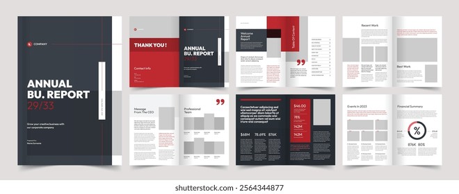 Annual Report Brochure Template, Vector Template, Proposal Design, A4 Template