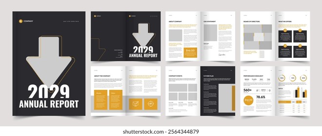 Annual Report Brochure Template, Vector Template, Proposal Design, A4 Template