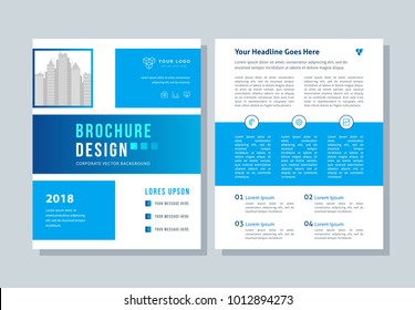 Annual report, broshure, flyer, magazine abstract background blue cover vector size template A4. Corporate Presentation, Poster, Banner, Color Book