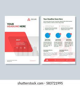 Annual report, broshure, flyer, magazine abstract city background red cover vector size template A4. Corporate Presentation, Poster, Website, Portfolio, Banner, Color Book