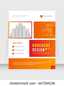 Annual report, broshure, flyer, magazine abstract background orange and red cover vector size template A4. Corporate Presentation, Poster, Website, Portfolio, Banner, Color Book