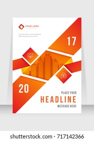 Annual report, broshure, flyer, magazine abstract background, red cover, size template A4. Corporate Presentation, Poster, Website, Portfolio, Banner, Color Book