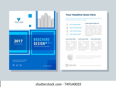 Annual report, broshure, flyer, magazine abstract background blue cover vector size template A4. Corporate Presentation, Poster, Banner, Color Book