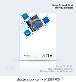 Annual report, business abstract vector template. Brochure design, cover modern layout, poster, flyer in A4 with colourful rectangular shapes, grid for tech, science, market with light background.