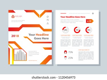 Annual report, business broshure, flyer, magazine abstract background, red cover, size template A4. Corporate Presentation, Banner, Color Book