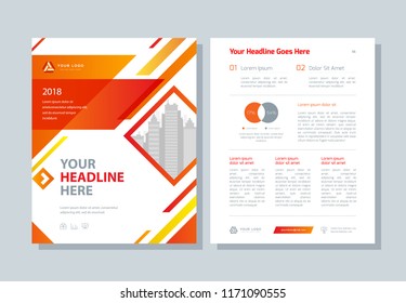 Annual report, business broshure, flyer, magazine abstract background, red cover, size template a4. Corporate presentation, banner, color book