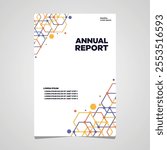 Annual report or business flyer template design. Creative geometric shapes annual report template- 