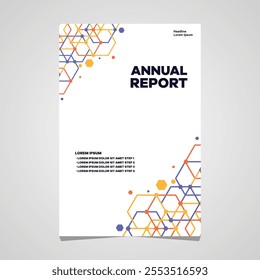 Annual report or business flyer template design. Creative geometric shapes annual report template- 