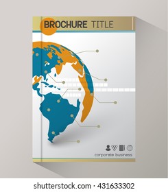Annual report business statistics template for magazine, brochure, booklet.