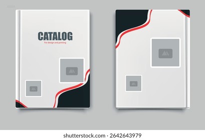 Annual Report. Catalogue Cover with Wave Design. Editable file