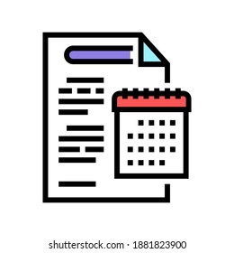 annual report color icon vector. annual report sign. isolated symbol illustration