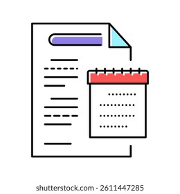 annual report color icon vector. annual report sign. isolated symbol illustration