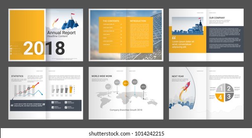 Annual report for company profile & advertising agency brochure, Suitable for professional introduction of the business and aims to inform the audience about its products and services.