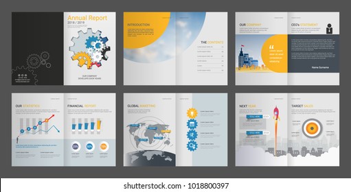 Annual report for company profile & advertising agency brochure, Suitable for professional introduction of the business and aims to inform the audience about its products and services.