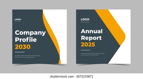 Annual Report and Company Profile Template.Annual Report Social media poster leaflet template design