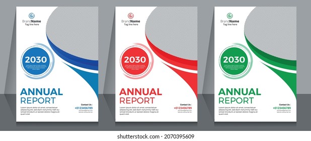 Annual Report Corporate Brochure Cover Template Layout Design.