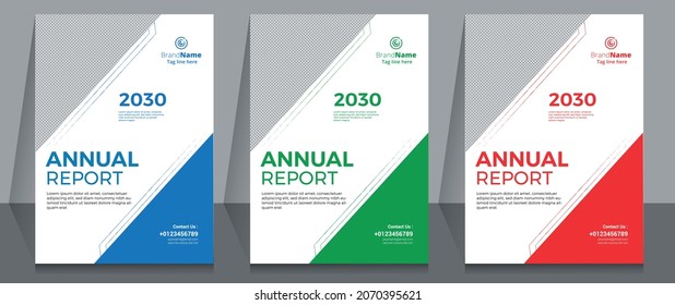 Annual Report Corporate Brochure Cover Template Layout Design.