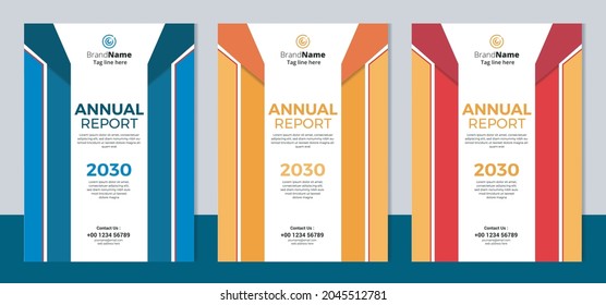 Annual report corporate brochure template layout design. It's also compatible with brochure, booklet, flyer, book cover, magazine cover, report annual, bifold, leaflet. Fully editable