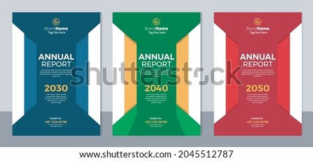 Annual report corporate brochure template layout design. It's also compatible with brochure, booklet, flyer, book cover, magazine cover, report annual, bifold, leaflet. Fully editable