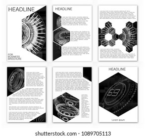 Annual Report Cover. Abstract vector layout background set. White and black a4 brochure cover design. Template for: List, Idea, Booklet, Print, Book, A4, List, Banner, Front Page. Vector business set