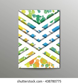 Annual Report Cover, Brochure, Flyer Template With Stripes
