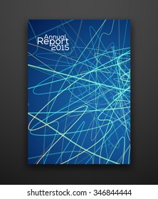 Annual Report Cover. Business Design on Dark Background. Vector Illustration
