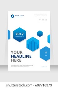 Annual report, cover design abstract background, Magazine, blue color broshure, template A4. Book, Corporate Presentation, Poster, Website, Flyer, Portfolio, Banner