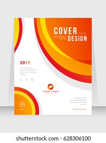 Annual report, cover design abstract background, Magazine, orange and red color brochure, template A4. Book, Corporate Presentation, Poster, Website, Flyer, Portfolio, Banner