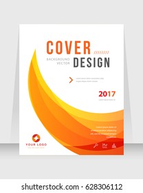 Annual report, cover design abstract background, Magazine, orange and red color broshure, template A4. Book, Corporate Presentation, Poster, Website, Flyer, Portfolio, Banner