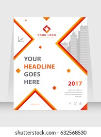 Annual report, cover design abstract background, Magazine, orange and red color broshure, template A4. Book, Corporate Presentation, Poster, Website, Flyer, Portfolio, Banner