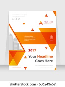 Annual report, cover design abstract background, Magazine, orange and red color broshure, template A4. Book, Corporate Presentation, Poster, Website, Flyer, Portfolio, Banner