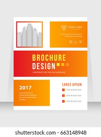 Annual report, cover design abstract background, Magazine, orange and red color broshure, template A4. Book, Corporate Presentation, Poster, Website, Flyer, Portfolio, Banner