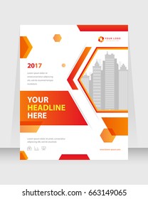 Annual report, cover design abstract background, Magazine, orange and red color broshure, template A4. Book, Corporate Presentation, Poster, Website, Flyer, Portfolio, Banner