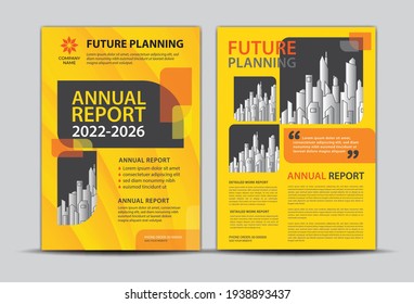 Annual report Cover design, Brochure Flyer template, Business cover background, brochure layout, Cover template, modern creative design, Advertisement, Magazine ads, Yellow abstract background vector